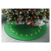Koberec MagicHome Vianoce, zelený, pod vianočný stromček, s hviezdičkami, 22x LED, teplá biela, 