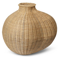 Ferm LIVING podlahová váza Bola, ratan, tkaná, výška 50 cm