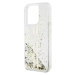 Guess PC/TPU Liquid Glitter Gold Stripe Zadný Kryt pre iPhone 15 Pro Transparent