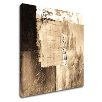 Impresi Obraz Abstrakt béžovo zlatý štvorec - 70 x 70 cm