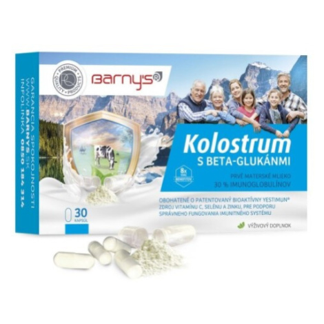 BARNY´S Kolostrum s beta-glukánmi 30 kapsúl + DARČEK rúško