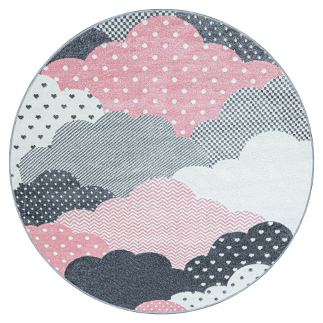 Dětský kusový koberec Bambi 820 pink kruh - 160x160 (průměr) kruh cm Ayyildiz koberce