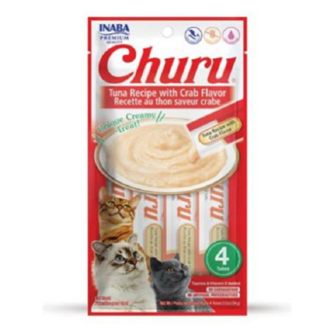 Inaba Churu Pyré cat maškrta pre mačky Tuniak s krabou príchuťou 4tuby 56g