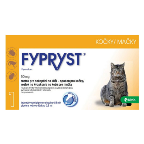 Fypryst Spot-on CAT pipeta pre mačky proti kliešťom a blchám 0,5ml