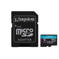 Karta Kingston 64GB microSDXC Canvas Go Plus 170R A2 U3 V30 + ADP