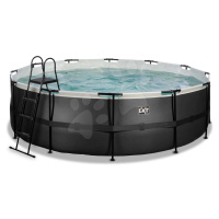 Bazén s filtráciou Black Leather pool Exit Toys kruhový oceľová konštrukcia 450*122 cm čierny od