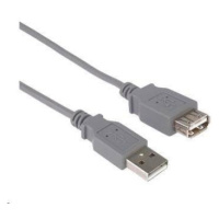 Kábel USB PREMIUMCORD 2.0 A-A 5 m, predĺženie (M/F) sivá