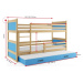 Expedo Poschodová posteľ FIONA 3 COLOR + matrac + rošt ZDARMA, 90x200 cm, grafit/ružová