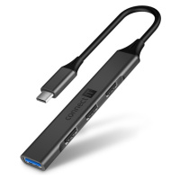 CONNECT IT USB-C hub, (1xUSB-A 3.0, 3xUSB-A 2.0), externý antracitový