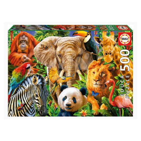 Puzzle Wild Animal Collage Educa 500 dielov a Fix lepidlo