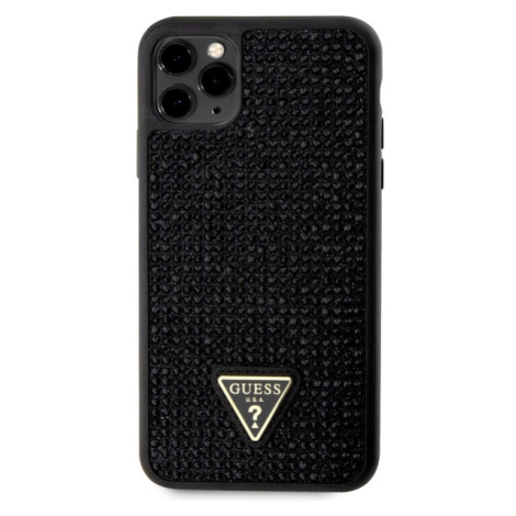 Guess Rhinestones Triangle Metal Logo Kryt pre iPhone 11 Pro Max Black