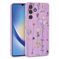 Silikónové puzdro na Samsung Galaxy A34 5G A346 Tech Protect Mood Garden fialové