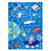 Detský kusový koberec Bambino 2265 Rocket Space blue Rozmery kobercov: 160x220