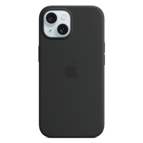 iPhone 15+ Silicone Case with MS - Black Apple