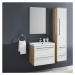 MEREO - Bino, kúpeľňová skrinka s umývadlom z liateho mramoru 81 cm, biela/dub CN671M