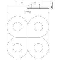 Smilla LED stropné svietidlo, biele, kov, 50x50 cm, CCT Remote