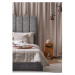 Sivá čalúnená dvojlôžková posteľ s úložným priestorom s roštom 180x200 cm Dreamy Aurora – Miufor