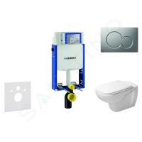 GEBERIT - Kombifix Modul na závesné WC s tlačidlom Sigma01, matný chróm + Duravit D-Code - WC a 
