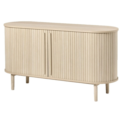 Komoda v dekore duba s posuvnými dverami v prírodnej farbe 140x76x45 cm Meta – Unique Furniture