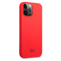 Lacoste Liquid Silicone Glossy Printing Logo Kryt pre iPhone 13 Pro Red