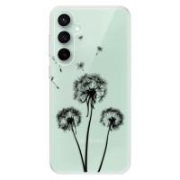 Odolné silikónové puzdro iSaprio - Three Dandelions - black - Samsung Galaxy S23 FE