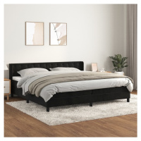 vidaXL Posteľný rám boxspring s matracom čierny 200x200 cm zamat