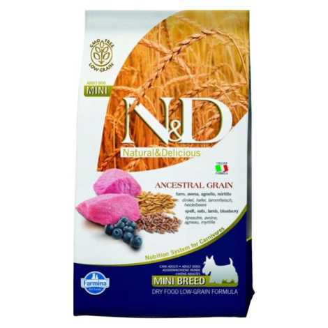 Farmina N&D dog AG adult mini, lamb, spelt, oats & blueberry 2,5kg