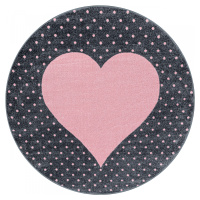 Dětský kusový koberec Bambi 830 pink kruh - 120x120 (průměr) kruh cm Ayyildiz koberce