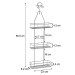 Erga Maddy S3, trojitý kúpeľňový košík na zavesenie 23x8,2x69,5 cm, chrómová, ERG-YKA-E.MADDY S3