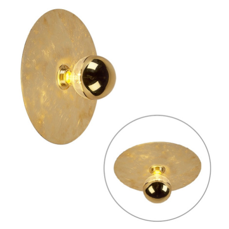 Moderné nástenné svietidlo zlaté 30cm - Disque QAZQA