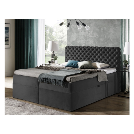 Expedo Čalúnená posteľ boxspring MARCH + topper, 140x200, riviera 97