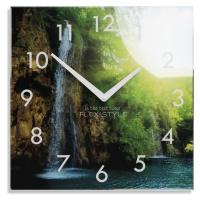 domtextilu.sk Dekoračné sklenené hodiny 30 cm s vodopádom 57316