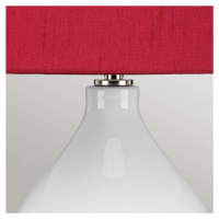 Textilná stolová lampa Isla leštený nikel/červená