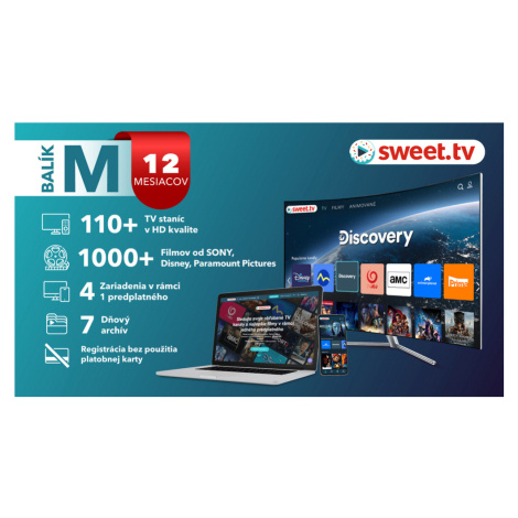 SWEET.TV, 12 MESACNE PREDPLATNE, BALIK M, 110+ STANIC