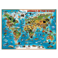 Ravensburger Puzzle Ilustrovaná mapa sveta 300 dielikov