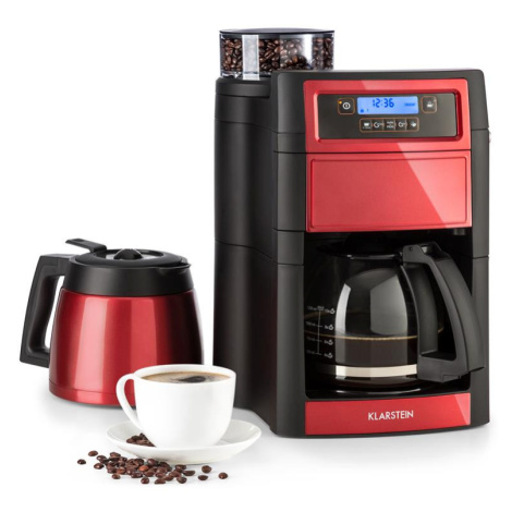Klarstein Aromatica II Duo, kávovar, 1,25 l, integrovaný mlynček, červený