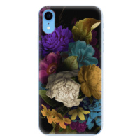 Odolné silikónové puzdro iSaprio - Dark Flowers - iPhone XR