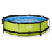 Bazén so strieškou a filtráciou Lime pool Exit Toys kruhový oceľová konštrukcia 300*76 cm zelený