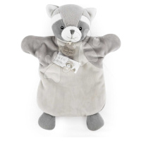 Plyšový medvedík čistotný na bábkové divadlo Raccoon Hand Puppet Doudou et Compagnie sivý 25 cm 