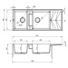 Deante Magnetic, 2-komorový granitový drez s odkvapkávačom 1160x500x224 mm, čierna matná, DEA-ZR