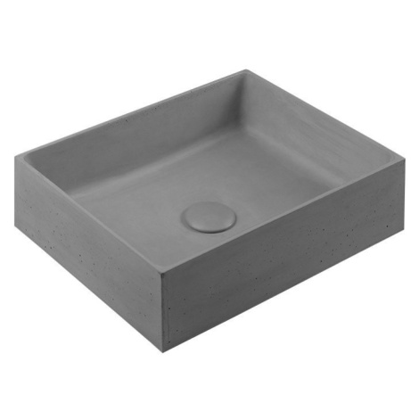 SAPHO - FORMIGO betónové umývadlo na dosku vrátane výpuste, 47,5x36,5cm, šedá FG019