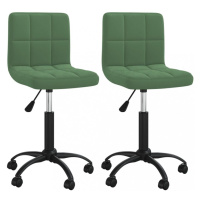 Otočná jedálenská stolička 2 ks zamat / kov Dekorhome Tmavo zelená,Otočná jedálenská stolička 2 