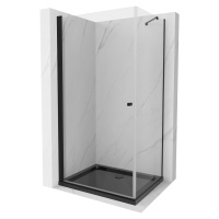 MEXEN/S - Pretória sprchovací kút 90x80, transparent, čierna + sprchová vanička vrátane sifónu 8