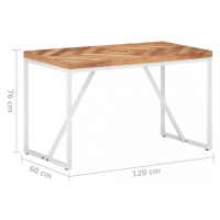 Jedálenský stôl hnedá / biela Dekorhome 120x60x76 cm,Jedálenský stôl hnedá / biela Dekorhome 120