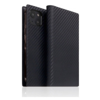 SLG Design puzdro D+ Italian Carbon Leather Diary pre iPhone 14 - Black