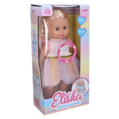 Eliška chodiaca bábika 41 cm, ružové šaty CZ Wiky