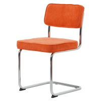 Oranžová menčestrová jedálenská stolička Rupert – Unique Furniture