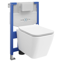 MEXEN/S - WC predstenová inštalačná sada Fenix XS-F s misou WC Cube sedátko softclose, biela 680