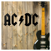 Drevené logo - Nápis na stenu - AC/DC, Čierna