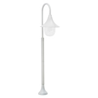 vidaXL Záhradná stĺpová lampa E27 120 cm hliníková biela